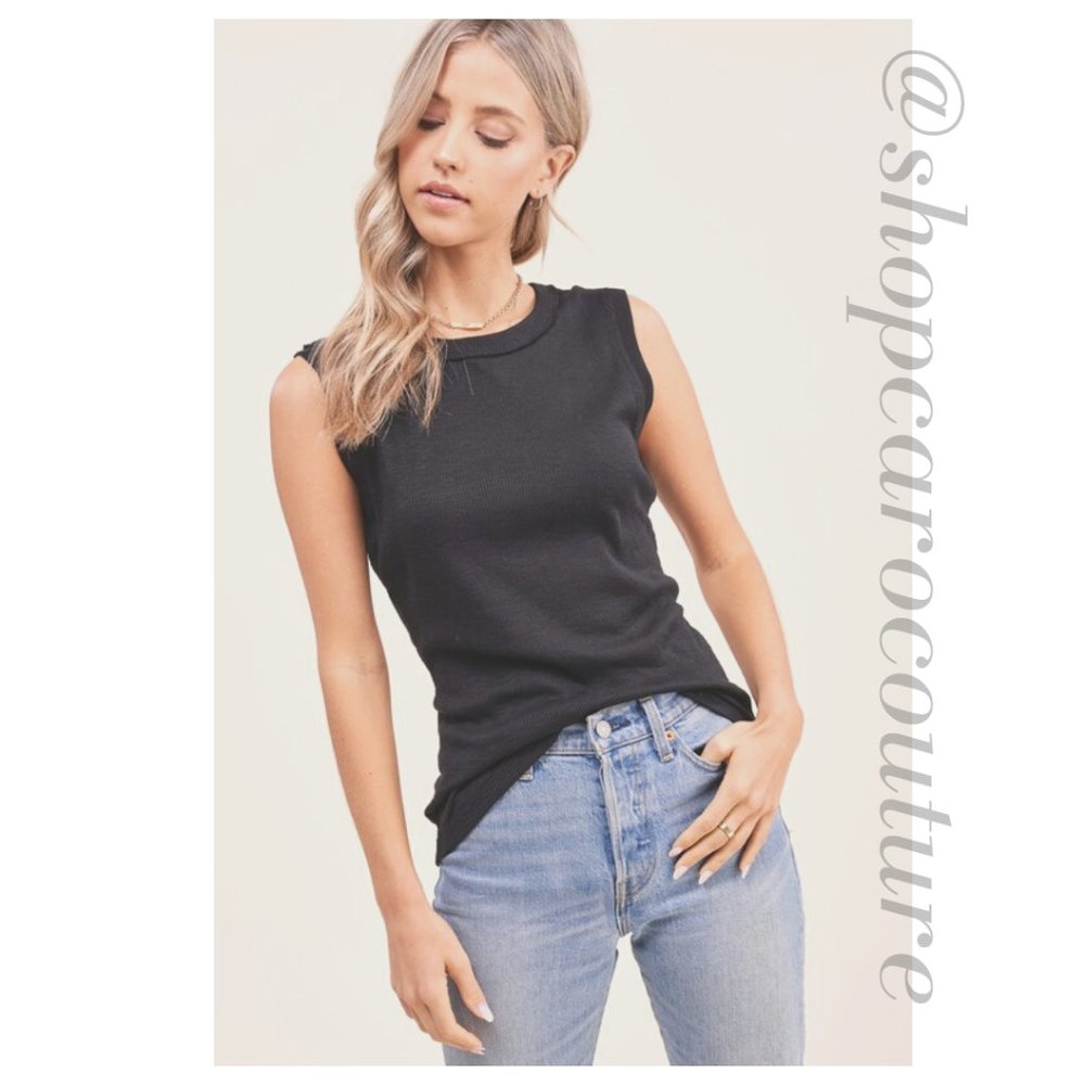 LA MIEL Luxe Tank Top - BLACK